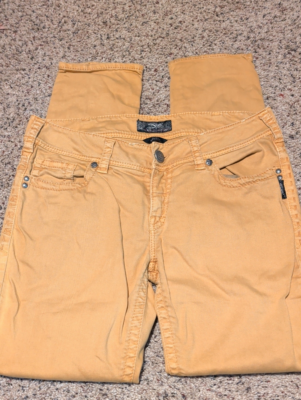 Silver Jeans Women’s Skinny Jeans in Mustard Yellow